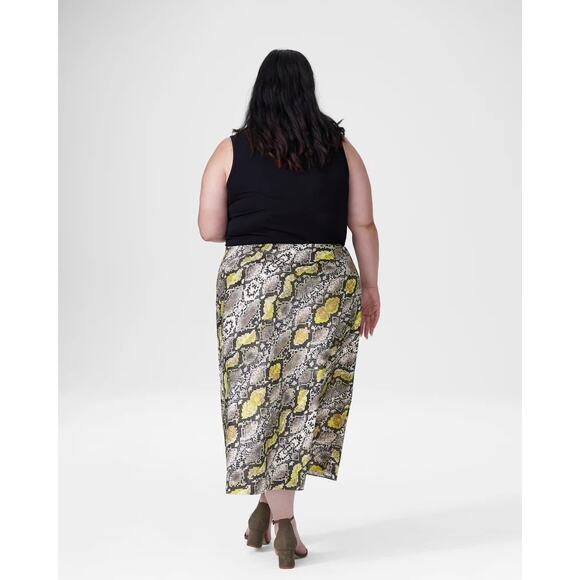 Universal Standard CeeCee Python Midi Bias Skirt Satin Slip Style Size 24 - Picture 3 of 8